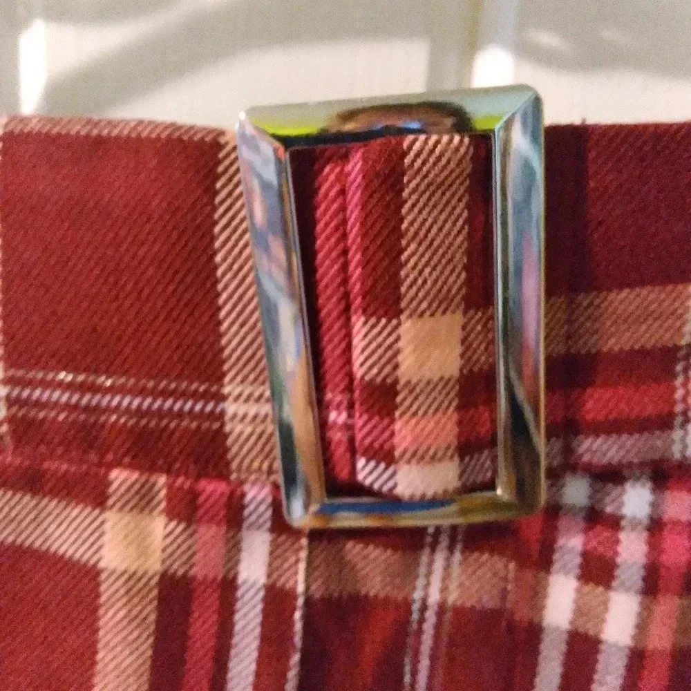 Justice Girls above knee plaid skort-large 12/14 EUC